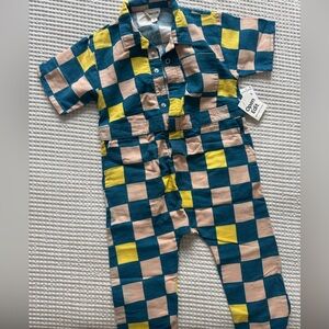 OPEN EDIT KIDS Checkered Jumpsuit NORDSTROM NWT